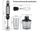 Staafmixer 1200W –4-in-1 Handblender met Hakmolen &amp Garde, Verzenden, Nieuw