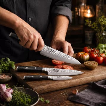 Yaxell Tsuchimon Messenset – 3-delig – Koksmes 20 cm, Un, Ophalen of Verzenden, Nieuw, Overige materialen