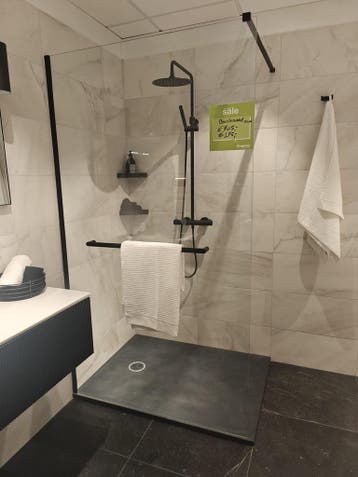 Inloopdouche 120cm mat zwart profiel - 0037, Ophalen, Nieuw, Glas, Douche