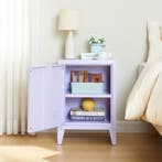 Nachtkast Inari metaal 57x40x30 cm lichtpaars [en.casa], Verzenden, Nieuw