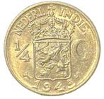 Nederlands Indië zilveren 1/4 Gulden (1904-1945), Verzenden, Koningin Wilhelmina, Losse munt, Zilver