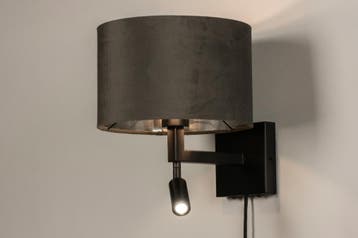 Rietveld Wandlampen - Zwart, Grijs, Zilver - Stof, Metaal, Verzenden, Nieuw