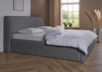ACTIE! Bedframe Palma 140 200 Grijs, Verzenden, Nieuw, 140 cm, Twijfelaar