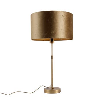 Tafellamp brons met velours kap brons 35cm - Parte, Verzenden, Nieuw