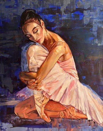 ARIANSIS REYES JORDAN - “Estudio de bailarina 2”(XL), Antiek en Kunst