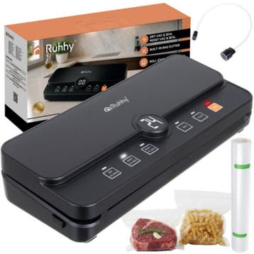 Ruhhy Vacuümmachine met snijder en vacuümzakken – zwart, Ophalen of Verzenden, Nieuw