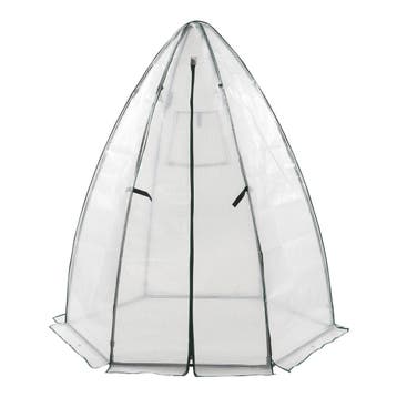 [en.casa] Tuinkas Hunze foliekas 183xØ160 cm wit en groen, Tuin en Terras, Verzenden, Nieuw