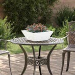 vidaXL Tuin Bloempot Wit 40 x 40 x 15 cm Koudgewalst staal, Minder dan 30 cm, Verzenden, Minder dan 60 cm, Nieuw