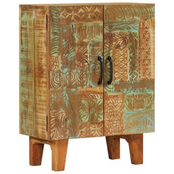 vidaXL Dressoir handgesneden 55x30x75 cm massief gerecycled, 50 tot 100 cm, Verzenden, Nieuw, 50 tot 100 cm
