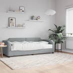 vidaXL Slaapbank met matras 100x200 cm stof lichtgrijs, 100 cm, Eenpersoons, Verzenden, Nieuw