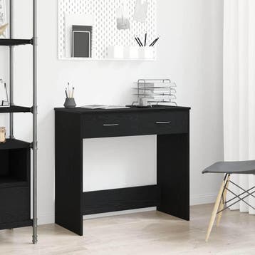 vidaXL Bureau Zwart Eiken Bewerkt hout 80 x 40 x 75 cm, Verzenden, Nieuw