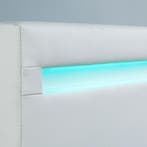 Gestoffeerd Bed Verona - 90 x 200 cm - Wit - LED verlichting, Verzenden, Nieuw