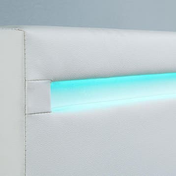 Gestoffeerd Bed Verona - 90 x 200 cm - Wit - LED verlichting, Verzenden, Nieuw