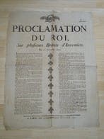 Document - Louis XVI - Proclamation du Roi sur plusieurs