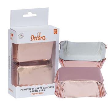 Mini Plumcake Bakvorm Rose Goud 80x50x32(h)mm 20 stuks**, Verzenden, Nieuw