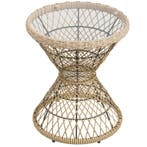 TRUUSK Boho Design Salontafel Bijzettafel - Glazen Blad - PE, Verzenden, Nieuw