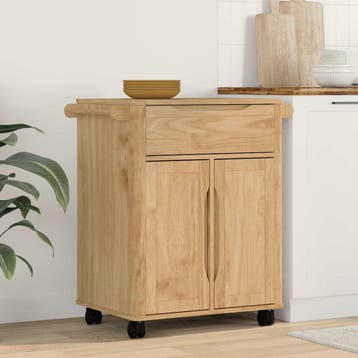 vidaXL Keuken Trolley FLORO Wasbruin 72,5 x 45 x 80 cm, Verzenden, Nieuw