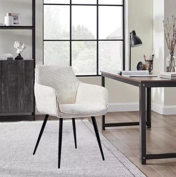 Set van 2 Moderne Eetkamerstoelen –Corduroy en Metalen Poten, Huis en Inrichting, Stoelen, Verzenden, Nieuw