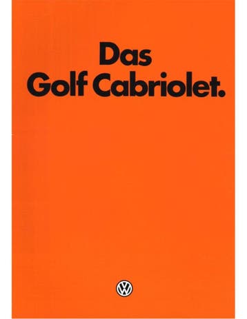 1980 VOLKSWAGEN GOLF CABRIOLET BROCHURE DUITS, Nieuw, Volkswagen, Author