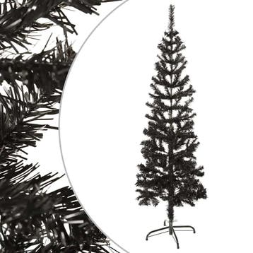 vidaXL Kerstboom smal 150 cm zwart, Diversen, Kerst, Verzenden, Nieuw