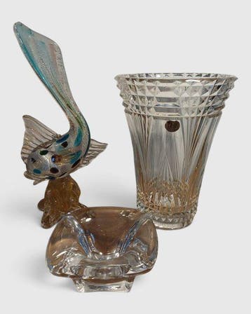 Val Saint Lambert, Murano - Vaas (3) - Kristal - Set van 3