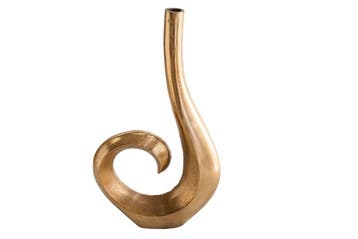 Moderne vaas WAVE 47cm goud aluminium gepolijst decoratie -, Ophalen of Verzenden, Nieuw