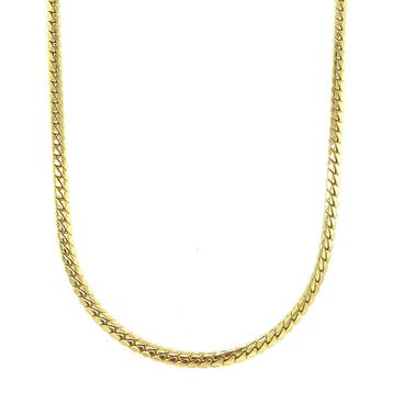Gouden gourmet collier 45 cm 14 krt, Sieraden, Tassen en Uiterlijk, Kettingen, Verzenden, Zo goed als nieuw, Goud