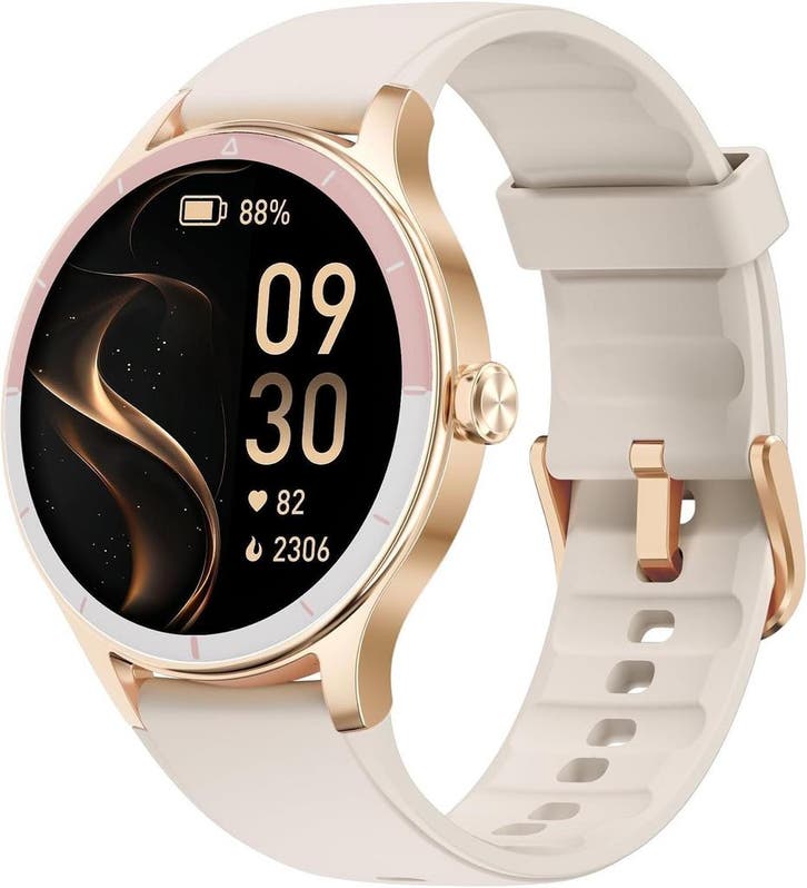 Smartwatch Dames TOOBUR - 1.27 - Retourdeal 34% Korting, Sieraden, Tassen en Uiterlijk, Smartwatches, Android, Waterdicht, Wit