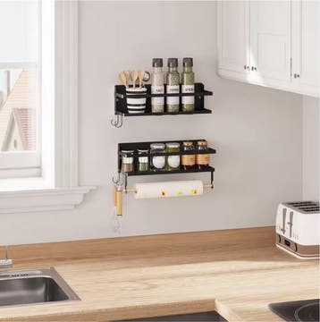 Set van 2 Wandplanken – Metaal en Hout met Haken, Huis en Inrichting, Verzenden, Nieuw