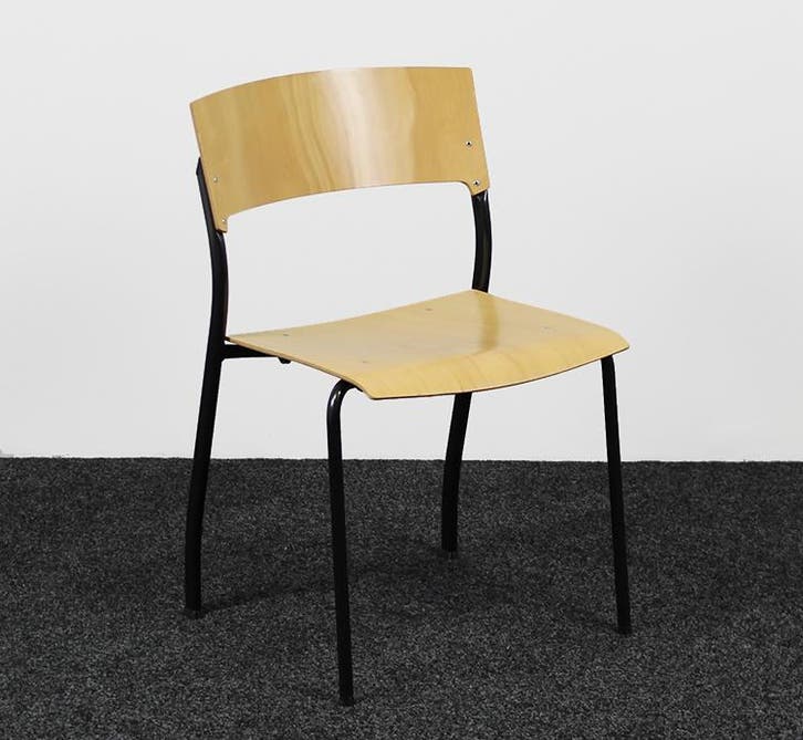 Ahrend Schoolstoel / Kantinestoel | Zwart/Beuken, Huis en Inrichting, Stoelen, Gebruikt, Ophalen of Verzenden