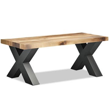 Bank | Hout/Staal | Hout (Mango) | Zwart Frame | Indoor |, Verzenden, Nieuw in verpakking