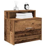 vidaXL Nachtkastjes 2 st met lade 51x31x47 cm oud, Huis en Inrichting, Slaapkamer | Nachtkastjes, Verzenden, Nieuw, Hout