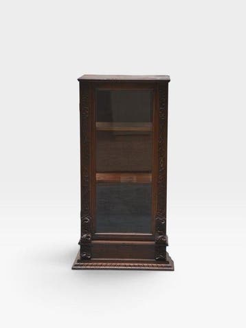 Vitrine - Walnoot - Vitrinekast met kolom