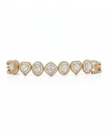 Tennis armband - 14 karaat Geel goud - 15.72ct. tw. Diamant