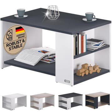 Salontafel Santa Cruz Wit/Antraciet 90x60x50cm (Meubelen), Verzenden