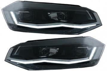 Koplampen VW Polo VI 2G 17-20 LED Dynamic Zwart, Ophalen of Verzenden, Nieuw