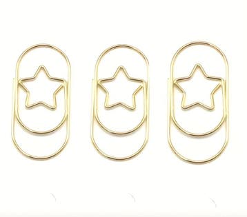 3 MEGA goud paperclips ster - 2.4 x 5 cm - kerst - kerstm..., Ophalen of Verzenden, Nieuw in verpakking, Overige typen