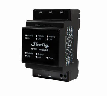 Shelly LAN Ethernet Switch DIN-rail met 5x RJ45-poorten, Ophalen of Verzenden, Nieuw