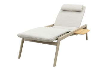 Corfu verrijdbaar ligbed incl. kussen & side table- Latte, Verzenden, Nieuw, Hout