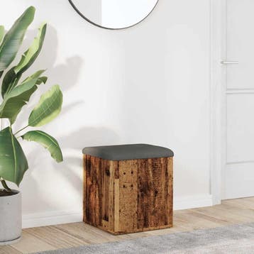 vidaXL Opbergbank 42x42x45 cm bewerkt hout oud houtkleurig, Verzenden, Nieuw