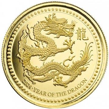 Gouden Samoa 1 oz Year of the Dragon 2024 Prooflike +, Verzenden, Losse munt, Goud