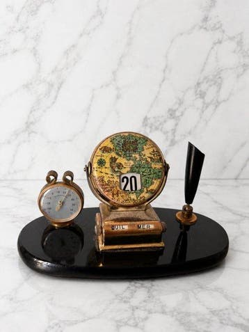 Bureauset - Calendario perpetuo Art Déco con globo