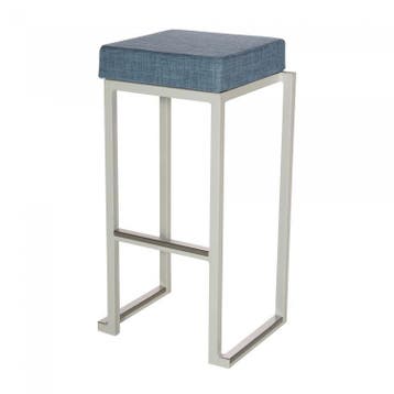 Barkruk Kubo Smart Bar | Staal/Linnen | Wit/Blauw | 4 stuks, Verzenden, Nieuw in verpakking