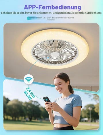 Plafondventilator met verlichting - Plafondlamp met ventilat, Verzenden, Zo goed als nieuw