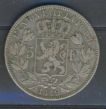 België. Leopold I. 5 Francs 1849 (Zonder minimumprijs), Postzegels en Munten