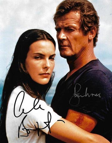 Roger Moore and Carole Bouquet - Autographed Photo James, Nieuw