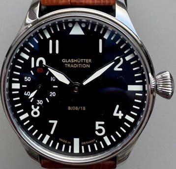 Glashütte Tradition - Pilot Aviator Big Crown - BJ08/18 -, Nieuw
