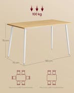 Eettafel - keukentafel - 4-6 personen - tafelblad 140x75 cm, Huis en Inrichting, Tafels | Eettafels, Verzenden, Nieuw