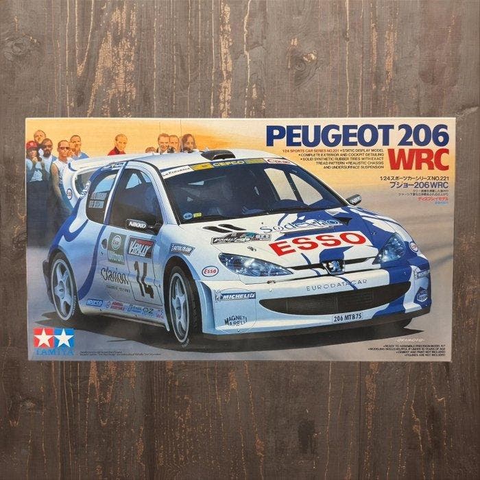 Tamiya - Speelgoedauto 1/24 SCALE PEUGEOT 206 WRC -, Hobby en Vrije tijd, Modelauto's | 1:5 tot 1:12