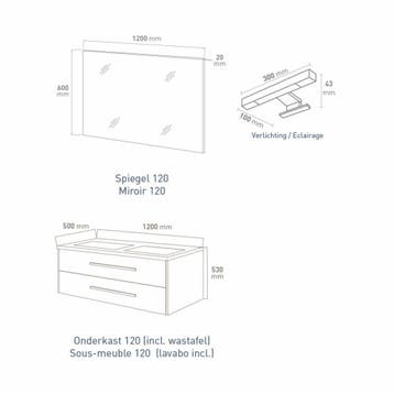 Badkamermeubelset Go By Van Marcke Selena 120cm Softclose, Ophalen of Verzenden, Nieuw